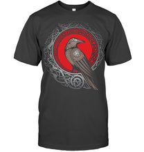 Load image into Gallery viewer, Viking Pattern Raven Mysterious T-Shirt Guys Tee