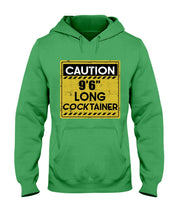 Load image into Gallery viewer, Caution 9&#39;6&#39;&#39; Long Cocktainer Black T-Shirt Hoodie