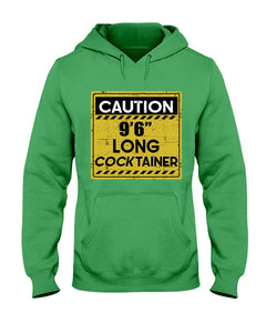 Caution 9'6'' Long Cocktainer Black T-Shirt Hoodie