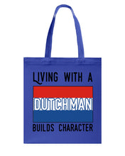 Load image into Gallery viewer, Dutch Man Builds Character Quote Trending Gift Basketweave Tote Bag