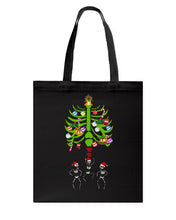 Load image into Gallery viewer, Merry Christmas Funny Dancing Skeleton Basketweave Tote Bag