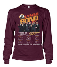 Load image into Gallery viewer, James Bond Anniversary Autograph 1962-2020 T-Shirt Unisex Long Sleeve