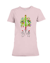 Load image into Gallery viewer, Merry Christmas Funny Dancing Skeleton Ladies Tee