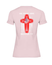 Load image into Gallery viewer, God Country Corps Semper Fi Black T-Shirt Ladies Tee
