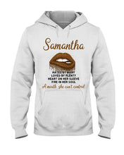 Load image into Gallery viewer, Samantha A Mouth She Can't Control Lipsquote Name T-Shirt Hoodie