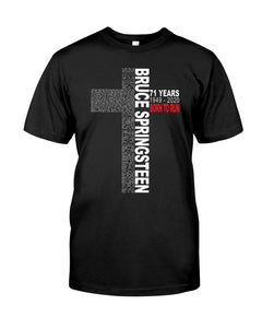 71 Years Born To Run Bruce Springteen Black T-Shirt Guys V-Neck