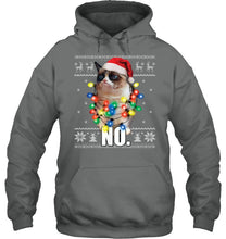 Load image into Gallery viewer, Grumpy Cat Ugly Sweater Christmas Lights Shirt Hoodie