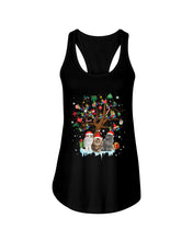 Load image into Gallery viewer, Christmas Tree Cat Lovers Cute Funny T-Shirt Ladies Flowy Tank