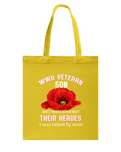 Load image into Gallery viewer, Wwii Veteran Son Gift For Veterab Mom Basketweave Tote Bag