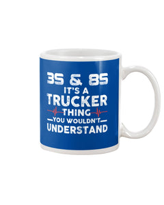 3S And 8S Trucker Lovers Black T-Shirt Mug