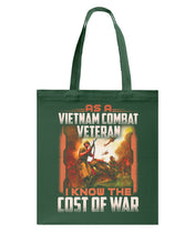 Load image into Gallery viewer, Veteran Cost Of War Gift For Soldier T-Shirt Basketweave Tote Bag