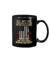 Load image into Gallery viewer, Lived By A Code Back Side T-Shirt Mug