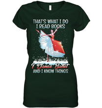 Load image into Gallery viewer, Girl Loves Reading Book And Dance Ballet Gift For Girls T-Shirt Ladies V-Neck