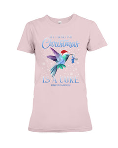 All I Want For Christmas Is A Cure Stop Diabetes Ladies Tee