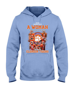 A Woman Loves Clemson Tigers Gift For Fans T-Shirt Hoodie