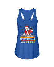 Load image into Gallery viewer, Merry Mixmas - Santa Claus Dj Funny Christmas Gift Ladies Flowy Tank