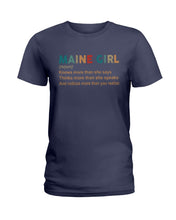 Load image into Gallery viewer, Maine Girl Knows More Than She Says Funny T-Shirt Ladies Tee