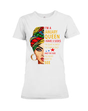 Load image into Gallery viewer, January Queen 3 Sides Horoscopes T-Shirt Ladies Tee