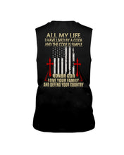 Load image into Gallery viewer, Lived By A Code Back Side T-Shirt Unisex Long Sleeve