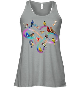 Bird Colorful Infinity Sign Ladies Flowy Tank