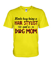 Load image into Gallery viewer, Hair Stylist And Dog Mom Gift For Dog Lovers Funny T-Shirt Guys V-Neck