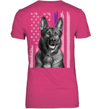 Load image into Gallery viewer, German Shepherd American Flag Veteran Brave Dog Ladies Tee