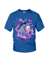 Load image into Gallery viewer, Donkey Loves Purple Flowers Custom T-Shirt Youth Tee