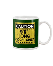 Load image into Gallery viewer, Caution 9&#39;6&#39;&#39; Long Cocktainer Black T-Shirt Mug