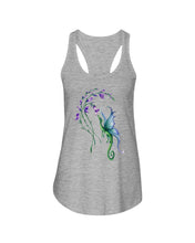 Load image into Gallery viewer, Dragon With Butterfly Wings Dragon Flowers Ladies Flowy Tank