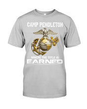 Load image into Gallery viewer, Camp Pendleton Earned Black T-Shirt Guys Tee