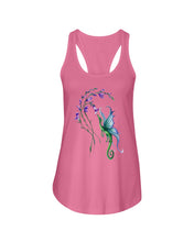 Load image into Gallery viewer, Dragon With Butterfly Wings Dragon Flowers Ladies Flowy Tank