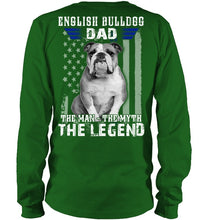 Load image into Gallery viewer, English Bulldog  - The Man - The Myth - The Legend Black T-Shirt Unisex Long Sleeve