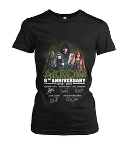 Arrow 8Th Anniversary Gift For Fans Black T-Shirt Ladies Tee