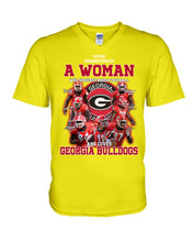 Load image into Gallery viewer, A Woman Loves Georgia Bulldogs Custom Tee Guys V-Neck