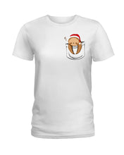 Load image into Gallery viewer, Pocket Slothmas Christmas Gift Funny T-Shirt Ladies Tee