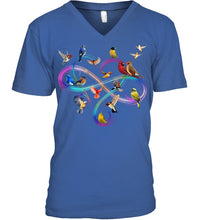 Load image into Gallery viewer, Bird Colorful Infinity Sign Guys V-Neck