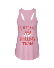 Load image into Gallery viewer, Lefse Rolling Team Cute Tee Ladies Flowy Tank