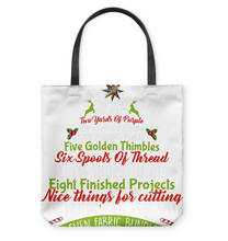 Load image into Gallery viewer, Christmas Tree Eleven Fabric Bundles T-Shirt Basketweave Tote Bag