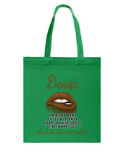Load image into Gallery viewer, Denise A Mouth She Can't Control Quote T-Shirt Basketweave Tote Bag
