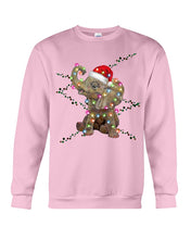 Load image into Gallery viewer, Elephant Color Light Christmas Gift Tee Sweatshirt