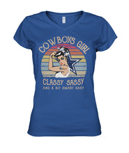 Load image into Gallery viewer, Dallas Cowboys Girl Classy Sassy Ladies V-Neck