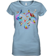 Load image into Gallery viewer, Bird Colorful Infinity Sign Ladies V-Neck