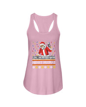 Load image into Gallery viewer, Merry Mixmas - Santa Claus Dj Funny Christmas Gift Ladies Flowy Tank