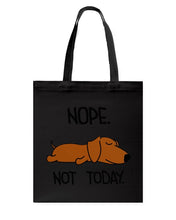 Load image into Gallery viewer, Dachshund Nope Not Today For Dachshunds Lovers Basketweave Tote Bag