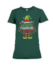 Load image into Gallery viewer, Santa's Favorite Physical Therapist Black T-Shirt Ladies Tee