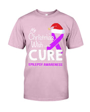 Load image into Gallery viewer, Epilepsy Awareness - My Christmas Wish Is A Cure Guys Tee