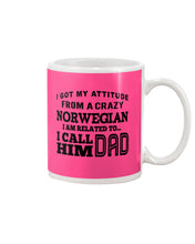 Load image into Gallery viewer, Attitude From Crazy Norwegian Dad Norway Love T-Shirt For Dad Mug