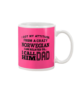 Attitude From Crazy Norwegian Dad Norway Love T-Shirt For Dad Mug