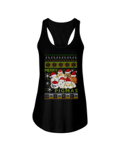 Load image into Gallery viewer, Cute Hamster Merry Christmas Gift For Hamster Lovers T-Shirt Ladies Flowy Tank