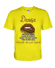 Load image into Gallery viewer, Denise A Mouth She Can't Control Quote T-Shirt Guys V-Neck